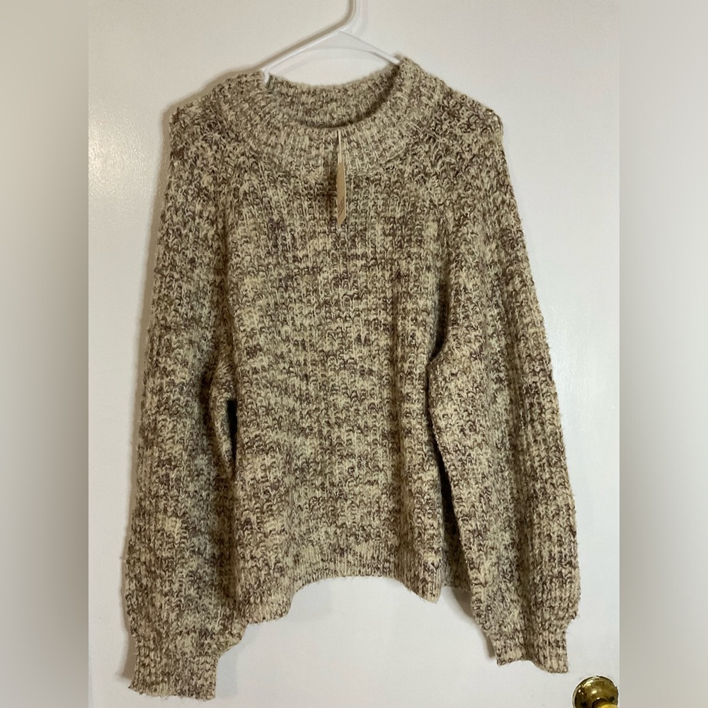 a.n.a Womens Mock Neck Long Sleeve Pullover Sweater brown Size XL